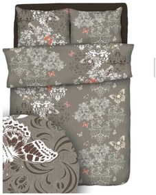 Pamut lepedők Butterfly garden brown TiaHome - 1x Párna 90x70cm, 1x Paplan 140x200cm