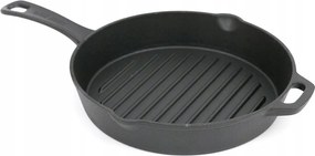 Steak Serpenyő Öntöttvas Grill 26cm Kerek 25 Hús