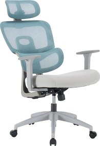 Irodai szék, neomint/világosszürke/szürke, teherbírás 150 kg, ERMEN