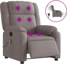 vidaXL tópszínű szövet elektromos dönthető masszázsfotel