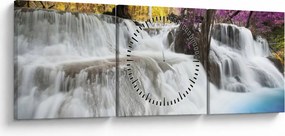 Egy kép Erawan vízeséséről az erdőben (órával) (90x30 cm)
