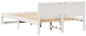 Ágykeret Fehér Fa 120 x 200 cm Tartós Minimalista Ágykeret