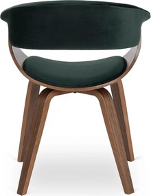GARY szék, velúr, zöld/dió