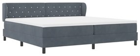 Boxspring Ágy Matraccal Sötétszürke 200x200 cm Velvet
