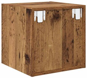 Fali Szekrény polcokkal 2 pcs Régi fa 37 x 37 x 37 cm Faanyag