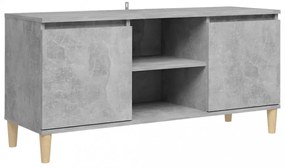 betonszürke TV-szekrény tömör falábakkal 103,5 x 35 x 50 cm