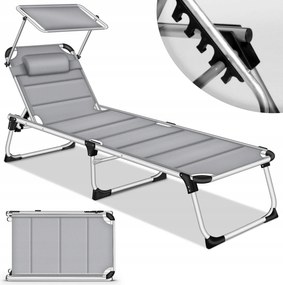 Kerti Napozóágy Napellenzővel És Párnával alumínium szürke tillvex