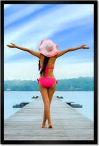 Poszterek keretben 40x60 Hölgy a mólón