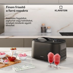 Klarstein FrostFusion fagylaltkészítő, slushie- és joghurtkészítő kompresszorral | 1 l | 100 W