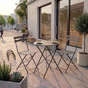 Antracitszürke acél kétszemélyes kerti étkezőgarnitúra Austin – Bizzotto