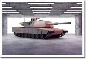 Poszterek keretben 60x40 Nehéz tank a parkolóban