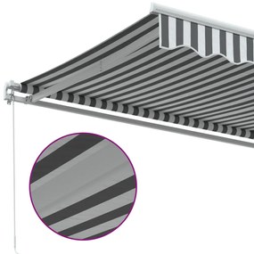 antracitszürke-fehér kézzel kihúzható napellenző 300 x 250 cm