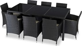 POMONA kerti bútor szett fekete/bézs