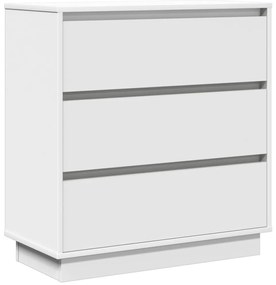 Éjjeli Szekrény LED Fénnyel Fehér 71x34,5x75 cm Műanyag Fa