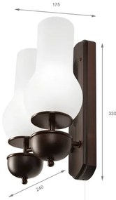 Brilagi - LED Fali lámpa COTTAGE 2xE14/40W/230V bükkfa/fehér