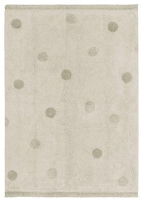 Khaki-krémszínű mosható kézi szövésű pamut gyerek szőnyeg 120x160 cm Hippy Dots Olive – Lorena Canals
