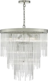 DAR LIGHTING ISL3450 ISLA Glamour Függesztett Lámpa Csiszolt Króm, Átlátszó E14 IP20