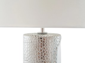 Fehér és ezüst porcelán asztali lámpa 52 cm AIKEN Beliani