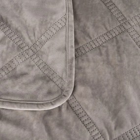 Szürke bársony steppelt ágytakaró 230x260 cm – Ixia