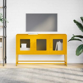 mustársárga hidegen hengerelt acél TV-szekrény 100,5x39x60,5 cm