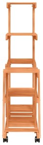 tömör fenyőfa virágtartó állvány kerekekkel 95 x 25 x 101 cm