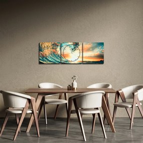 Kép - Hullám (órával) (90x30 cm)