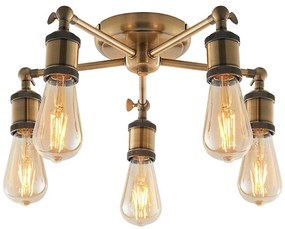 Endon 97244 - Irányítható spotlámpa HAL 5xE27/40W/230V sárgaréz