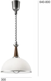 Lehúzható CHIARA csillár 1xE27/60W/230V ezüst/bükk