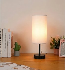 BRILAGI - Asztali lámpa USB-porttal TABLON 1xE27/25W/230V fekete/fehér