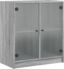 vidaXL szürke sonoma színű kisszekrény üvegajtókkal 68 x 37 x 75,5 cm