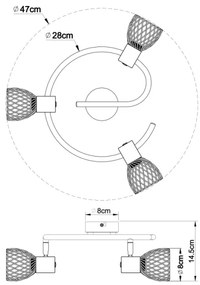 Globo 54809-3 - Spotlámpa TEXAS 3xE14/40W/230V matt króm