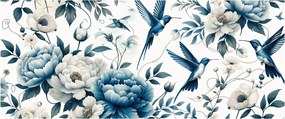 Kép - Kolibrikok virágokkal (120x50 cm)