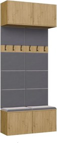 HAGA II 2W előszobafal 100x35x238 cm, tölgy