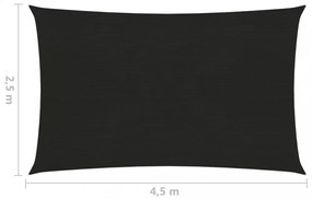 fekete HDPE napvitorla 160 g/m² 2,5 x 4,5 m