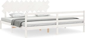 vidaXL tömör fa ágykeret fejtámlával 200 x 200 cm