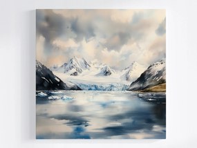 Vászonkép Canvas Tájkép Kilátás Hegyek Tó Gleccser Hó Jég 40x40