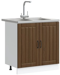 Konyhaszekrény ""Lucca"" Két Medencével Barna Tölgy Műanyag