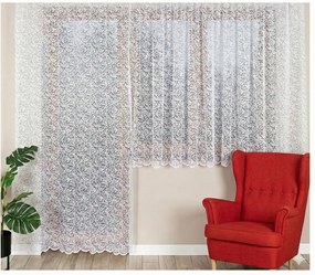 Erkély szett hosszú és rövid fehér kész függöny szalaggal Gyönyörű függönyök