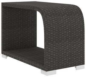 vidaXL 10-részes fekete polyrattan kerti bútorszett párnákkal