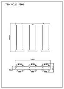 Globo 67179H2 - DELLA kábeles LED csillár LED/40W/230V 3000/4000/6000K