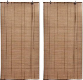 vidaXL 2 db barna bambusz redőny 120 x 220 cm