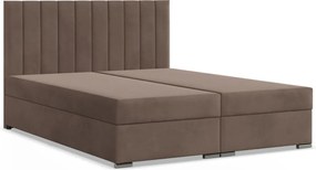 Agen ágy, bársony, 160 x 200, ágyneműtartóval, barna