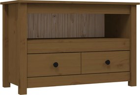 vidaXL mézbarna tömör fenyőfa TV-szekrény 79 x 35 x 52 cm