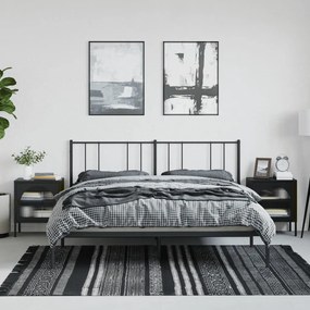 2 db fekete üveg és acél éjjeliszekrény 50 x 35 x 60 cm