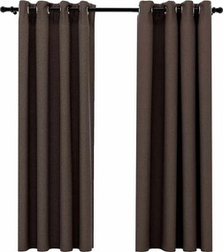 vidaXL 2 db tópszínű vászonhatású sötétítőfüggöny 140 x 175 cm