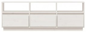 fehér tömör fenyőfa TV-szekrény 140x37x50 cm