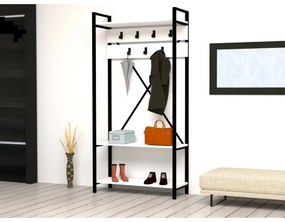 Folyosó fali tartó ALFA 180x90 cm fehér/fekete