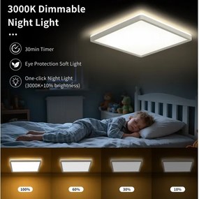 Brilagi - ULTRA SLIM LED dimmelhető lámpatest, 18W/230V, 30x30 cm, fehér + távirányító