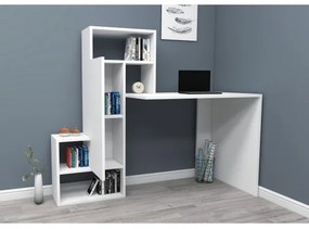 Munkaasztal polccal IRMAK 119x138,6 cm fehér