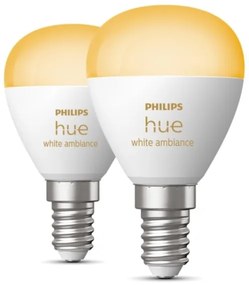 KÉSZLET 2x LED Dimmelhető izzó Philips Hue WHITE AMBIANCE P45 E14/5,1W/230V